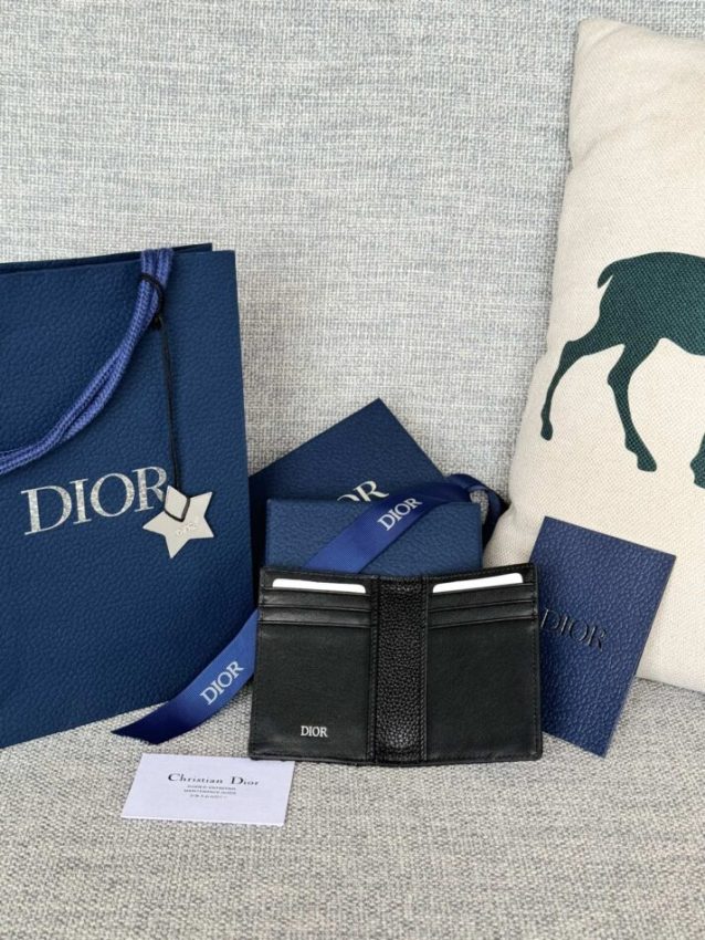 Replica Dior Bi Fold Card Holder Oblique Black - top-tier luxury replica shoulder bag