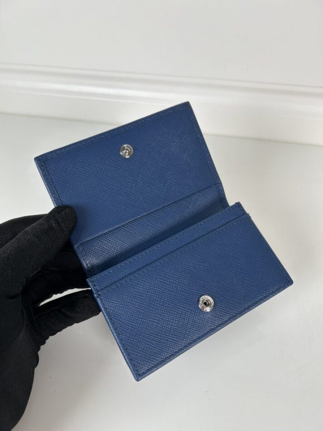 Replica Prada Saffiano Wallet Blue - high-quality designer bag clone