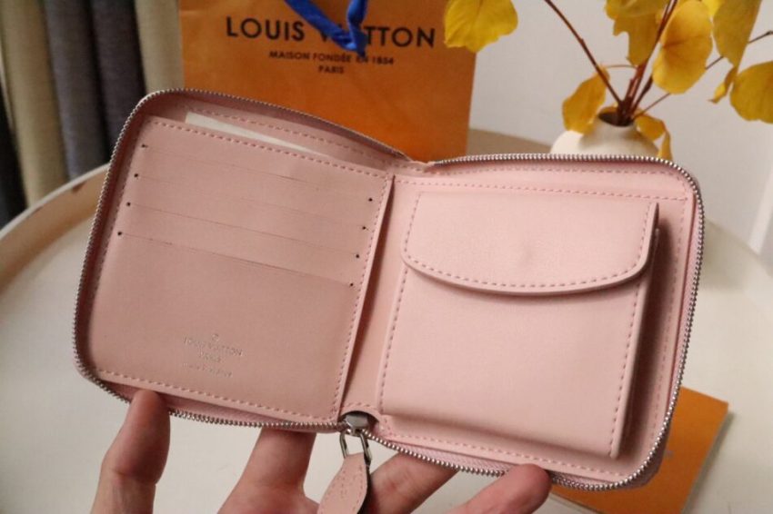 Replica Louis Vuitton Zipper Coin Purse Pink - high-quality designer bag clone
