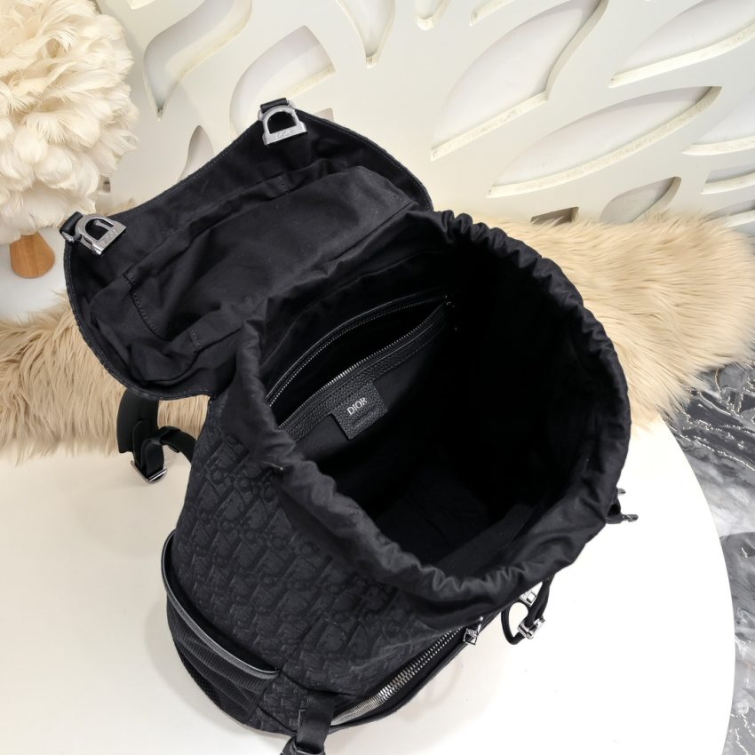 Replica Dior 8 Backpack with Flap Black - near-authentic luxury replica handbag