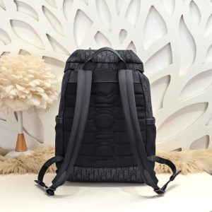 Replica Dior 8 Backpack with Flap Black - 1:1 designer replica handbag