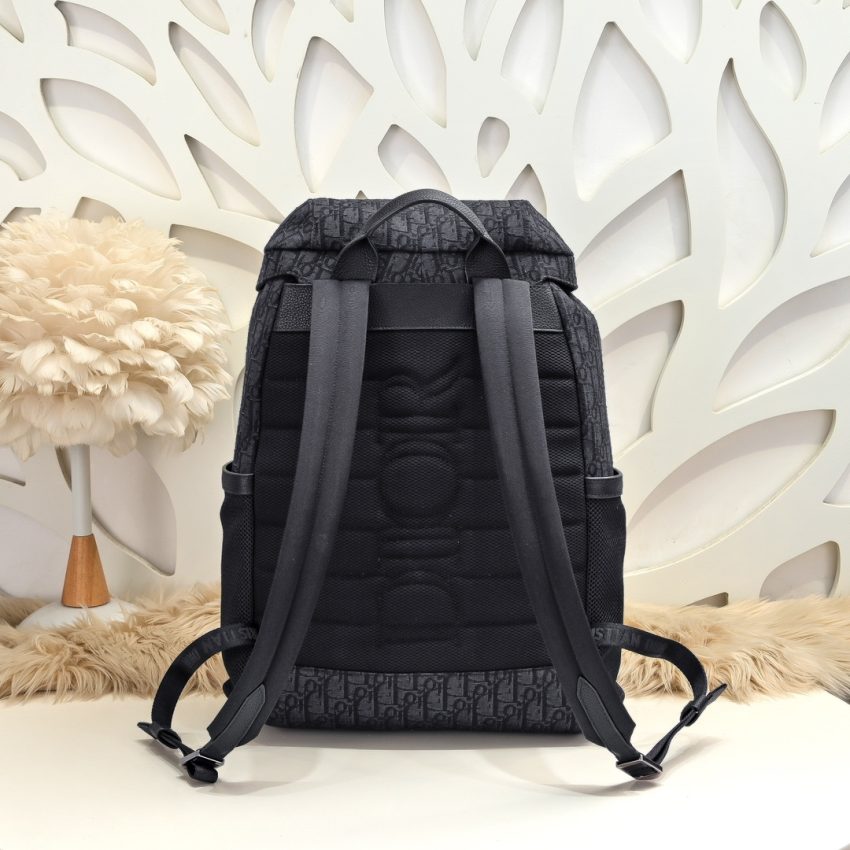 Replica Dior 8 Backpack with Flap Black - 1:1 designer replica handbag