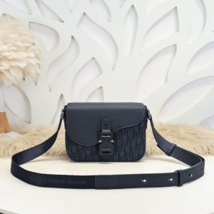 Replica Dior Saddle Messenger Bag Oblique Black - premium-grade designer purse dupe