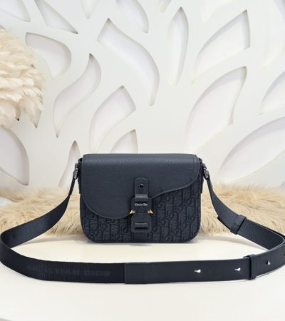 Replica Dior Saddle Messenger Bag Oblique Black - premium-grade designer purse dupe