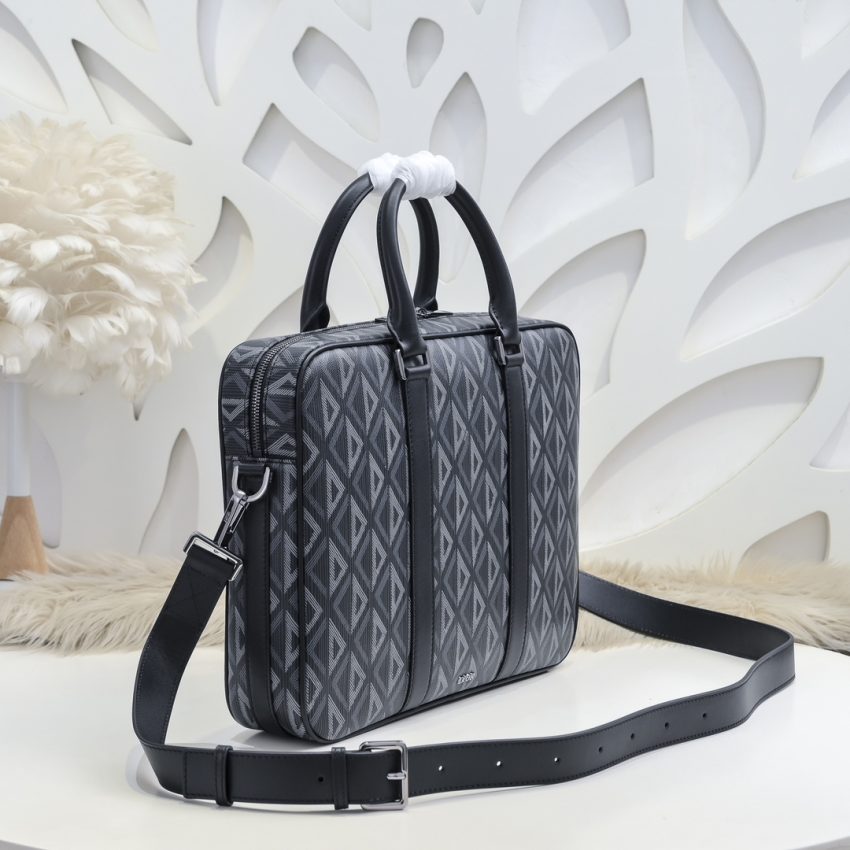 Replica Dior Zipped Briefcase Grey - high-quality designer bag clone