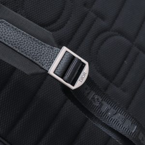 Replica Dior Saddle Zip Backpack Black Grained Calfskin - 1:1 designer replica handbag