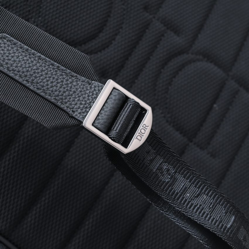 Replica Dior Saddle Zip Backpack Black Grained Calfskin - 1:1 designer replica handbag