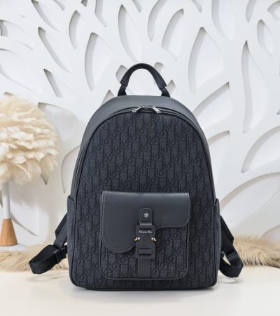 Replica Dior Saddle Zip Backpack Black - top-tier luxury replica shoulder bag