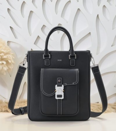 Replica Dior Saddle Shopping Tote Black - best quality luxury bag dupe