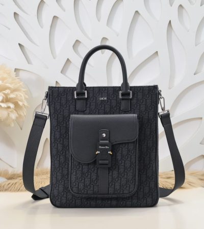 Replica Dior Saddle Shopping Tote Oblique Black - realistic designer-inspired fake bag