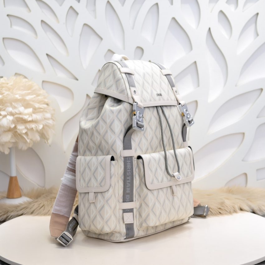Replica DIOR Hit The Road Backpack White Diamond - high-quality designer bag clone