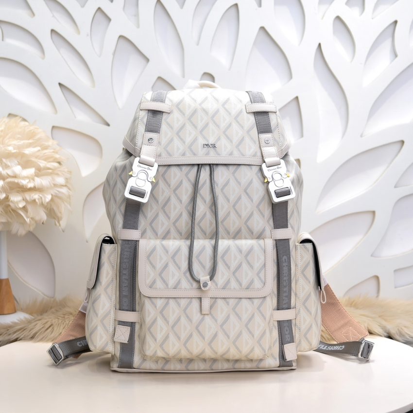 Replica DIOR Hit The Road Backpack White Diamond - 1:1 designer replica handbag