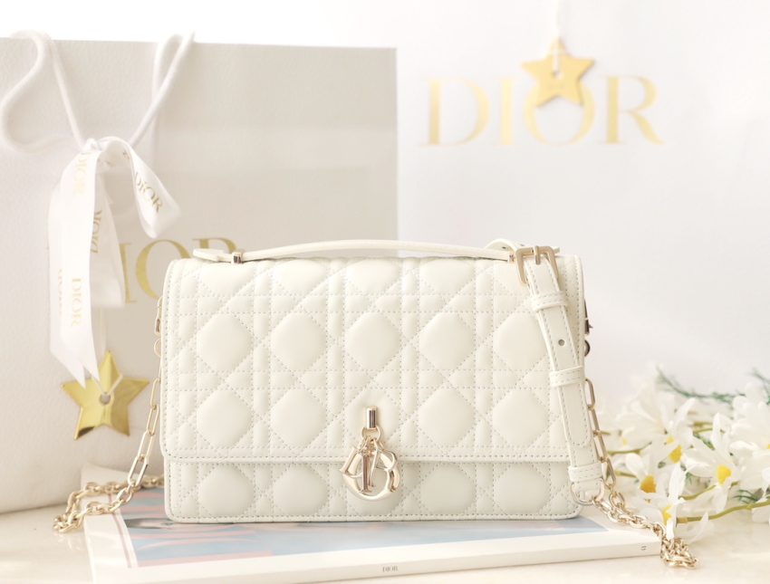 Replica My Dior Top Handle Bag White - near-authentic luxury replica handbag