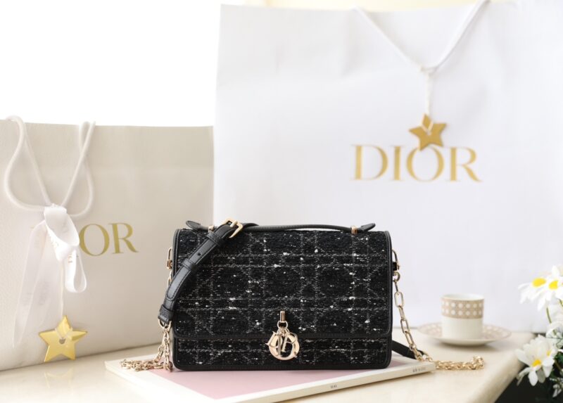 Replica My Dior Top Handle Bag Black Canvas - high-end fake designer purse