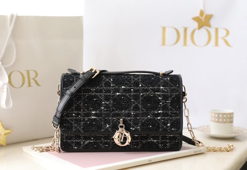 Replica My Dior Top Handle Bag Black Canvas - high-quality designer bag clone
