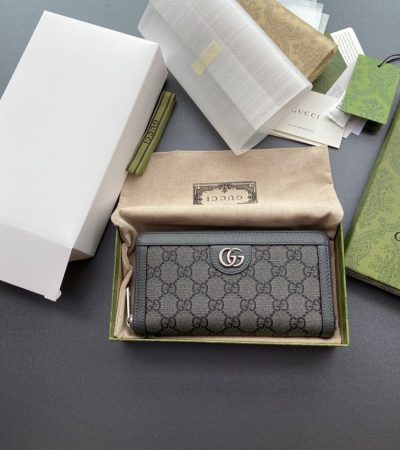 Replica Gucci Ophidia Zipper Wallet Grey - elite superclone designer purse