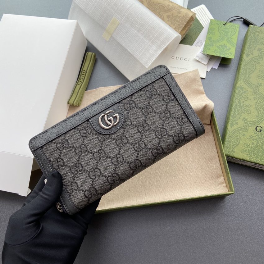 Replica Gucci Ophidia Zipper Wallet Grey - high-quality designer bag clone