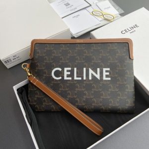 Replica Celine Triumphe Clutch Brown - high-end fake designer purse