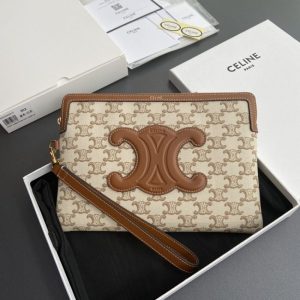 Replica Celine Triumphe Clutch White - top-rated replica designer bag
