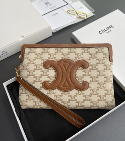 Replica Celine Triumphe Clutch White - top-rated replica designer bag