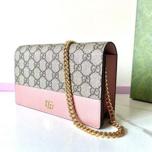 Replica Gucci GG Marmont Chain Bag Pink - elite superclone designer purse