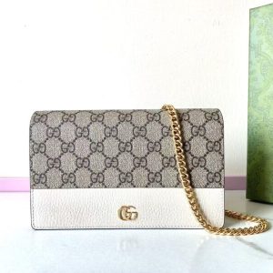 Replica Gucci GG Marmont Chain Bag White - elite superclone designer purse