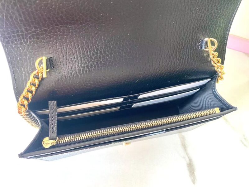 Replica Gucci GG Marmont Chain Bag Black - top-rated replica designer bag