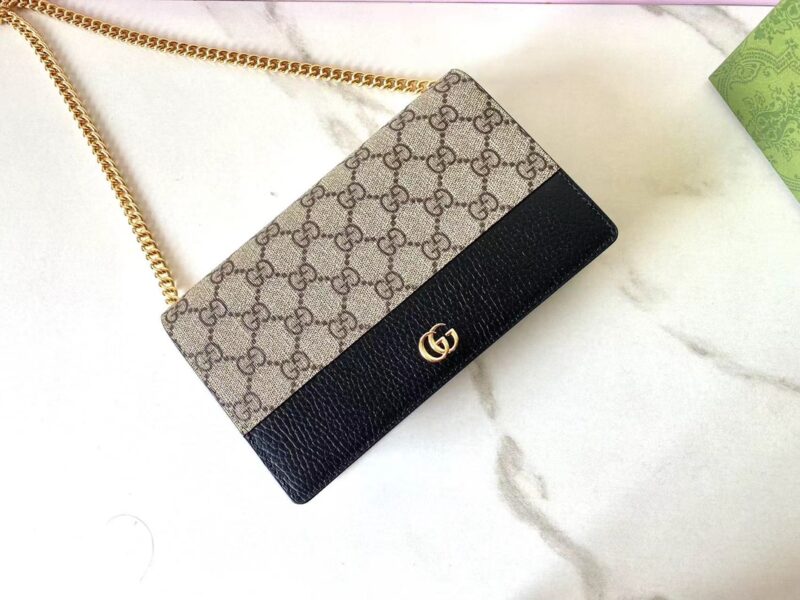 Replica Gucci GG Marmont Chain Bag Black - premium-grade designer purse dupe