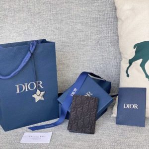 Replica Dior Bi Fold Card Holder Black - near-authentic luxury replica handbag