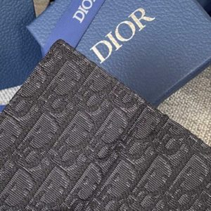 Replica Dior Bi Fold Card Holder Black - 1:1 designer replica handbag