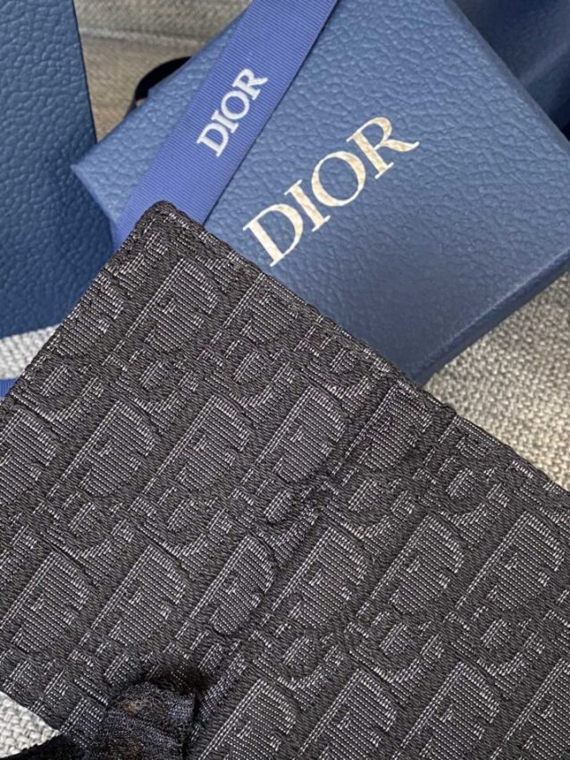 Replica Dior Bi Fold Card Holder Black - 1:1 designer replica handbag