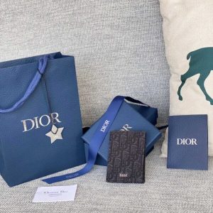 Replica Dior Bi Fold Card Holder Black - near-authentic luxury replica handbag