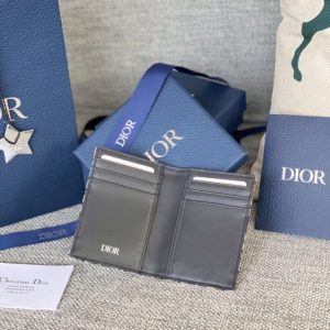 Replica Dior Bi Fold Card Holder Oblique White - elite superclone designer purse