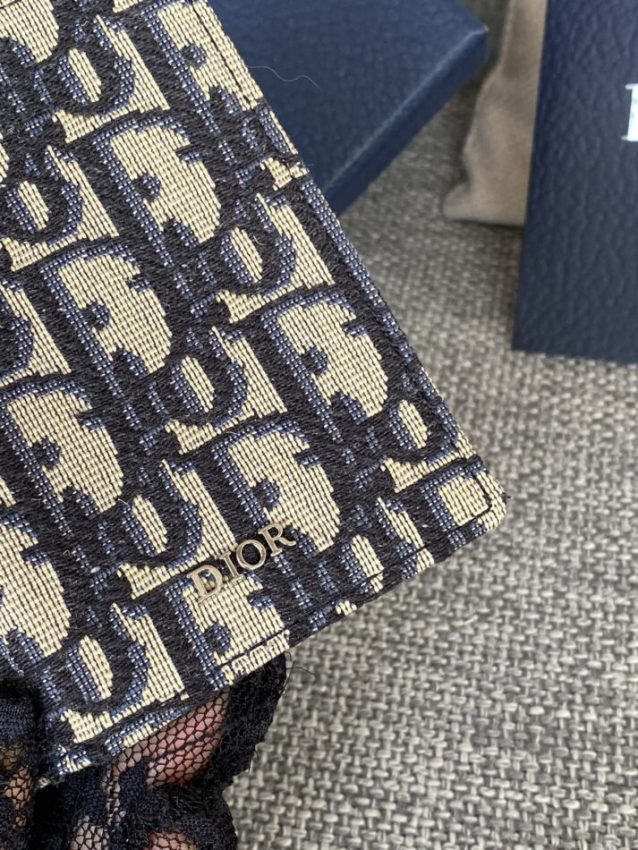 Replica Dior Bi Fold Card Holder Oblique White - elite superclone designer purse