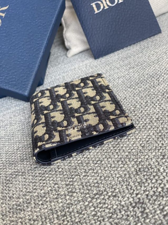 Replica Dior Bi Fold Card Holder Oblique White - high-quality designer bag clone