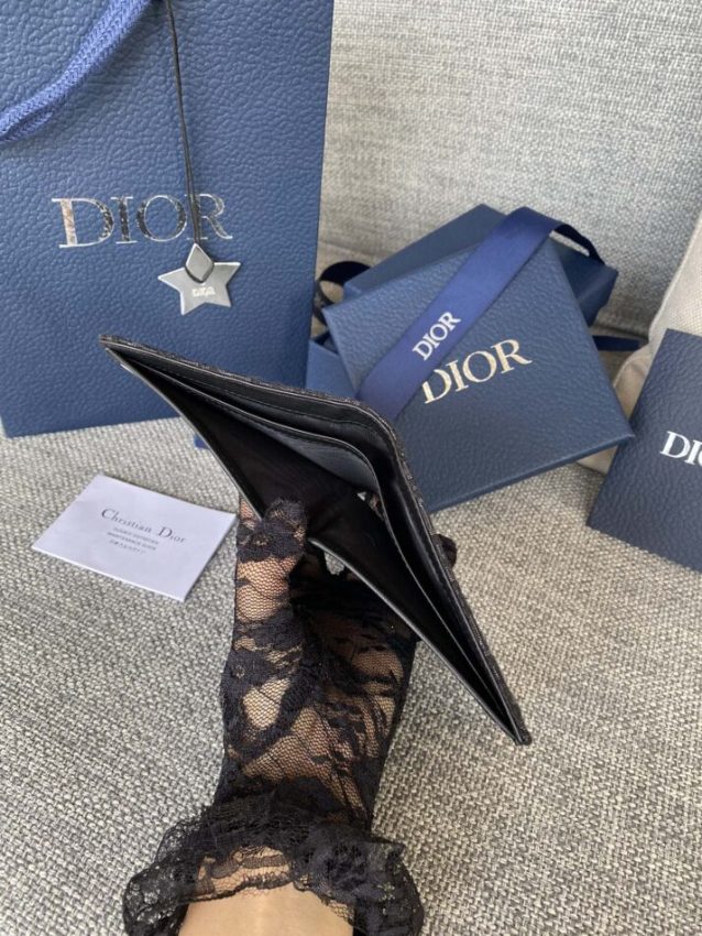 Replica Dior Jacquard Wallet Black - authentic-look luxury purse replica