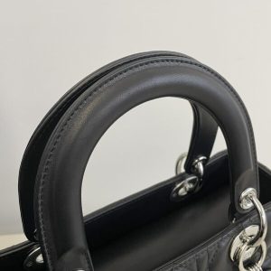 Replica Lady Dior Large Black Silver - premium 1:1 fake handbag model