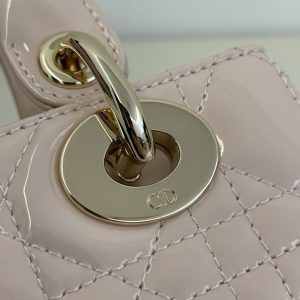 Replica Lady Dior Patent Pink ABC - top-tier luxury replica shoulder bag