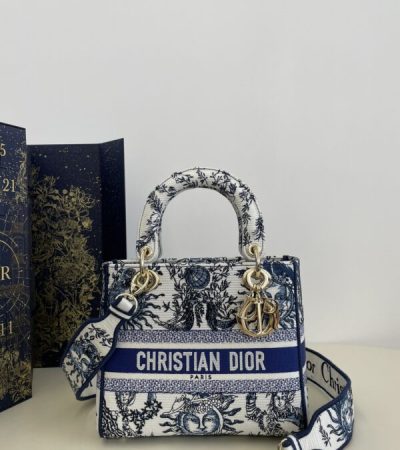 Replica Lady Dior D-Lite Blue Zodiac - premium-grade designer purse dupe