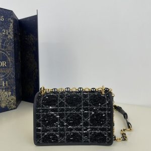 Replica Dior Miss Caro Black Wool - elite superclone designer purse