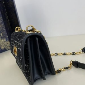 Replica Dior Miss Caro Black Wool - best quality luxury bag dupe