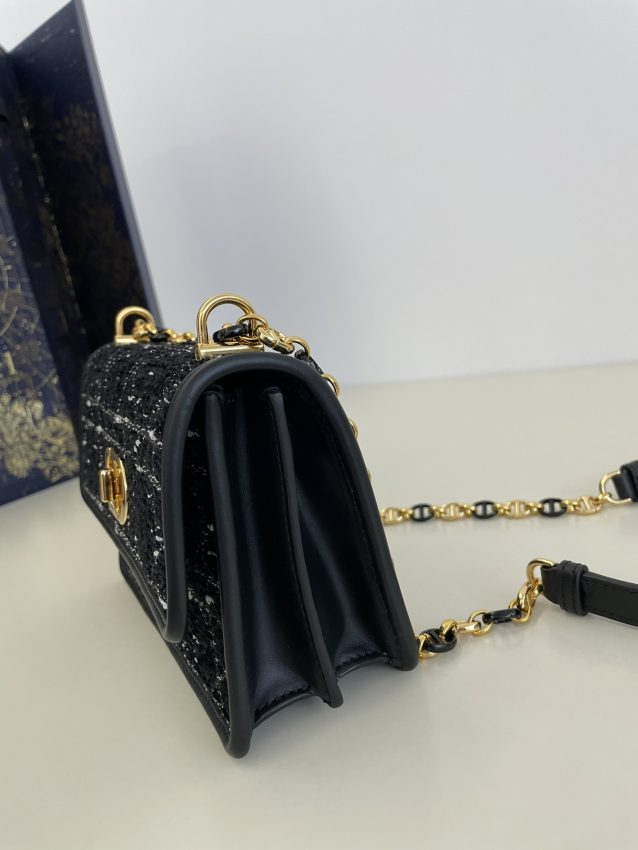 Replica Dior Miss Caro Black Wool - best quality luxury bag dupe