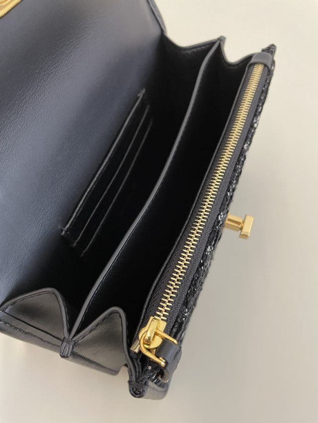 Replica Dior Miss Caro Black Wool - high-end fake designer purse