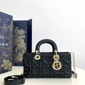 Replica Dior Lady D-Joy Large Bag Black New - authentic-look luxury purse replica