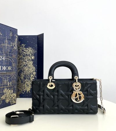 Replica Dior Lady D-Joy Large Bag Black New - authentic-look luxury purse replica