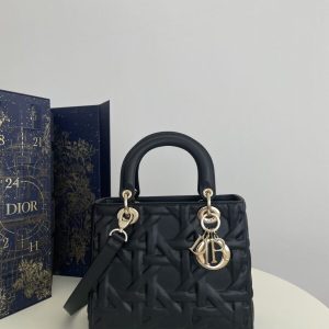 Replica Lady Dior Large Black New - 1:1 designer replica handbag