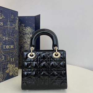 Replica Lady Dior Mini Black Patent - high-accuracy replica luxury purse