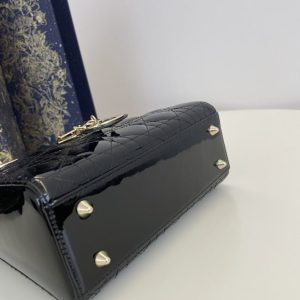 Replica Lady Dior Mini Black Patent - authentic-look luxury purse replica