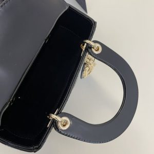 Replica Lady Dior Mini Black Patent - top-rated replica designer bag