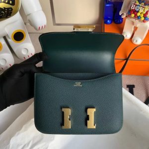 Replica Hermes Constance 18cm Dark Green - realistic designer-inspired fake bag